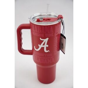 New Logo Brands Alabama Crimson Tide 40oz Stainless Steel Tumbler + Straw